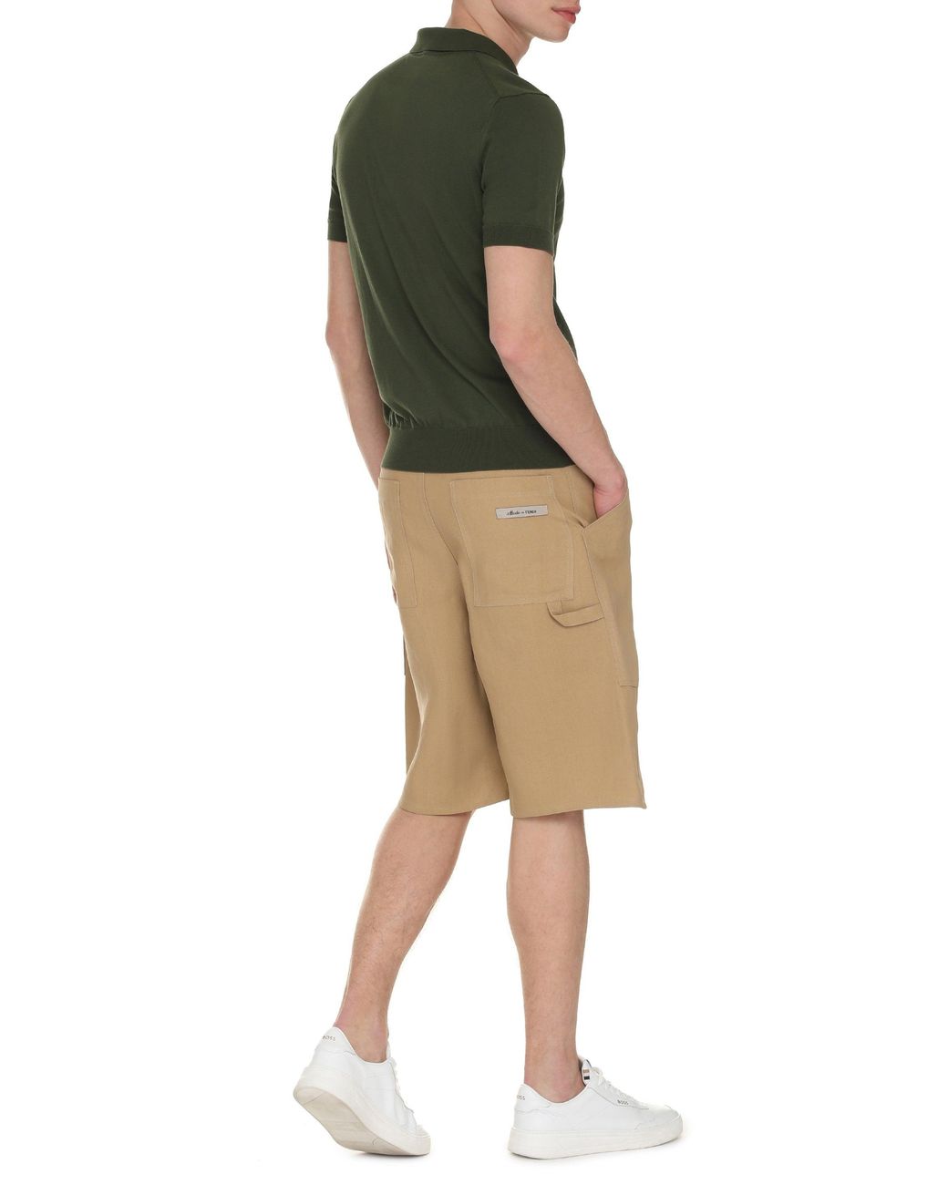 K-Way Green Pleyne Knitted Cotton Polo Shirt for men