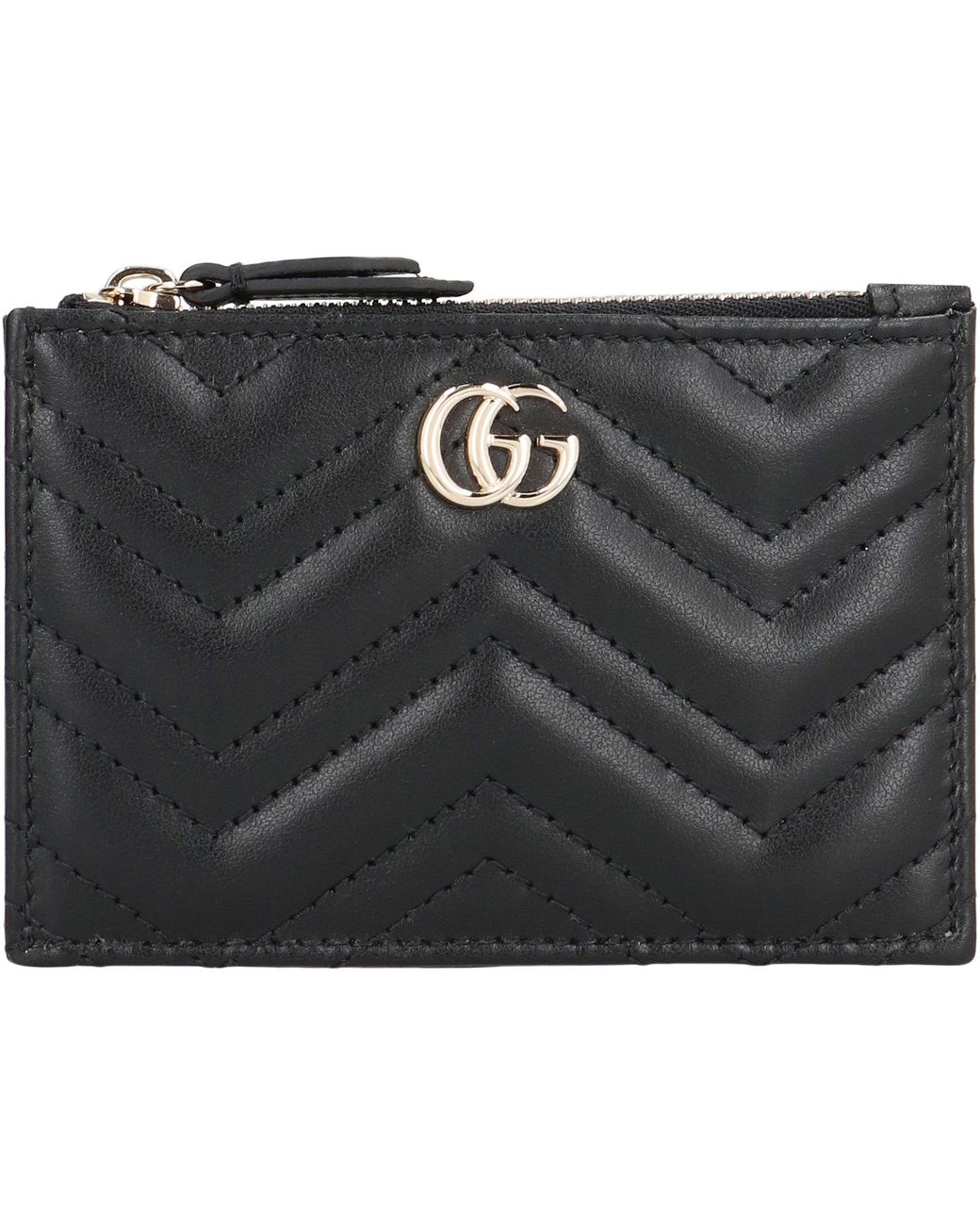 Gucci Black Gg Marmont Leather Keyring