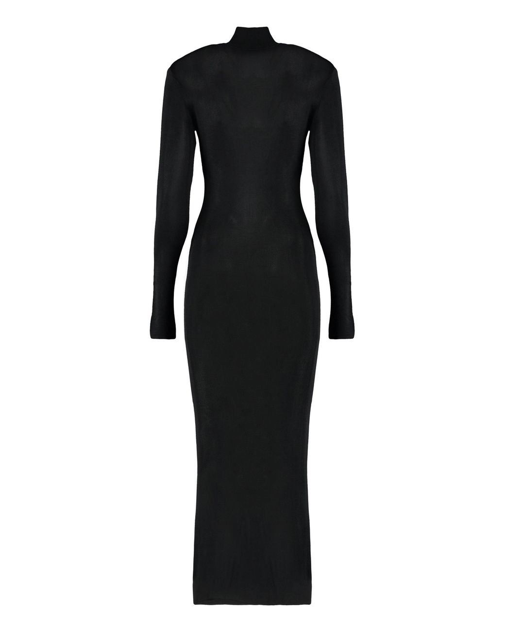 Self-Portrait Black Knitted Maxi-Dress With Cut-Out Detail Viscose