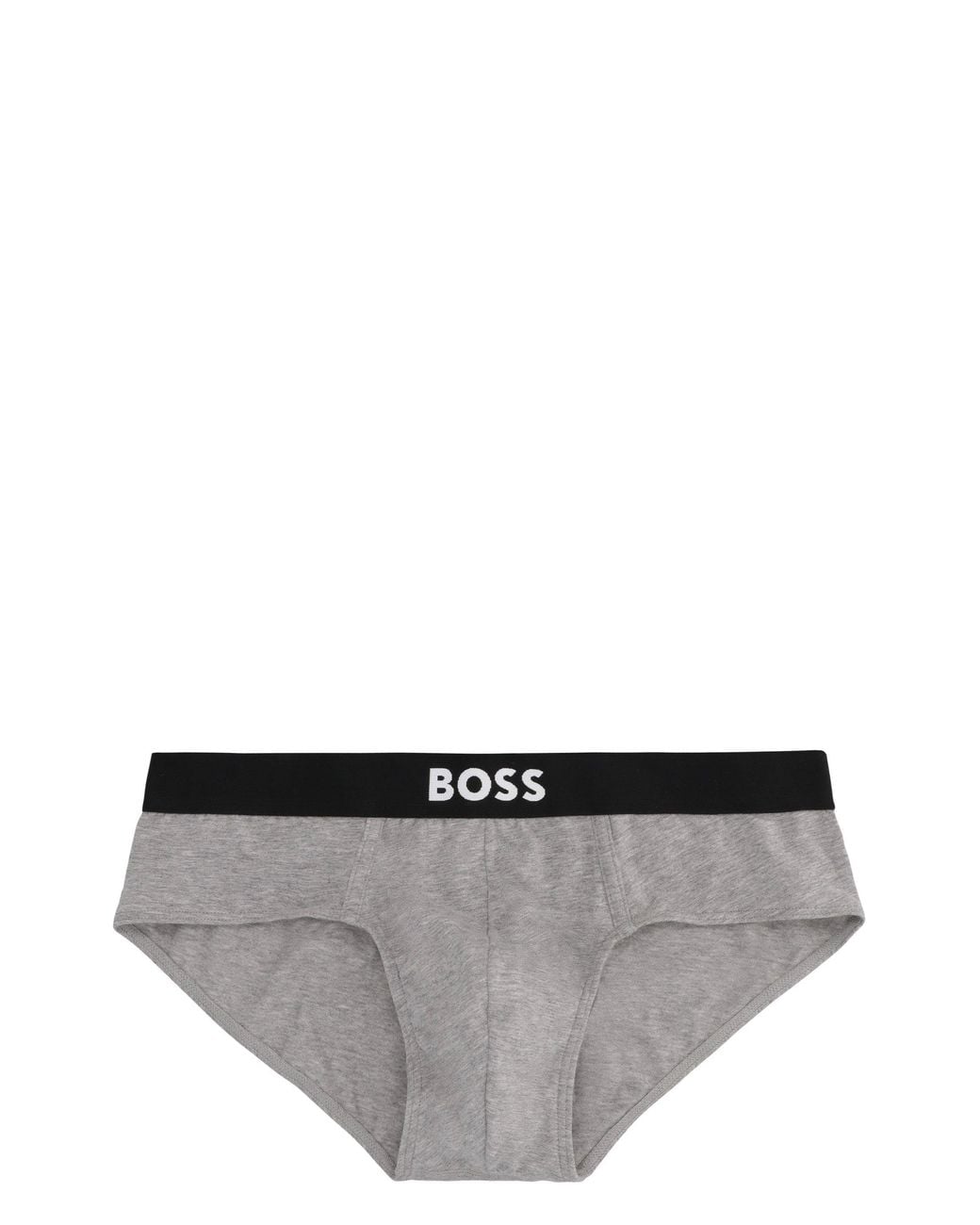 Boss Black Set Of Three Cotton Briefs With Logoed Elastic Band for men