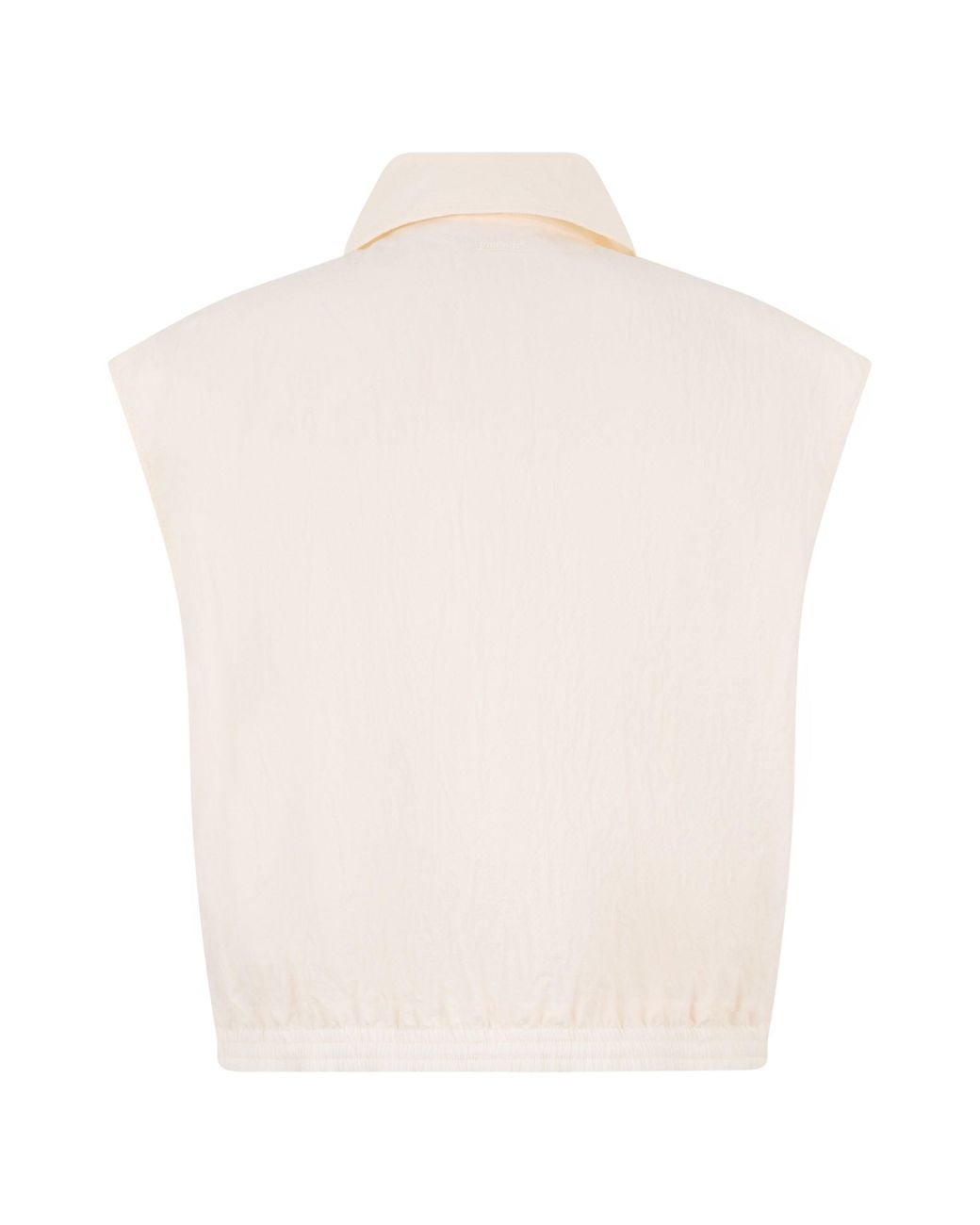 Laminar White Sleeveless Cropped Jacket