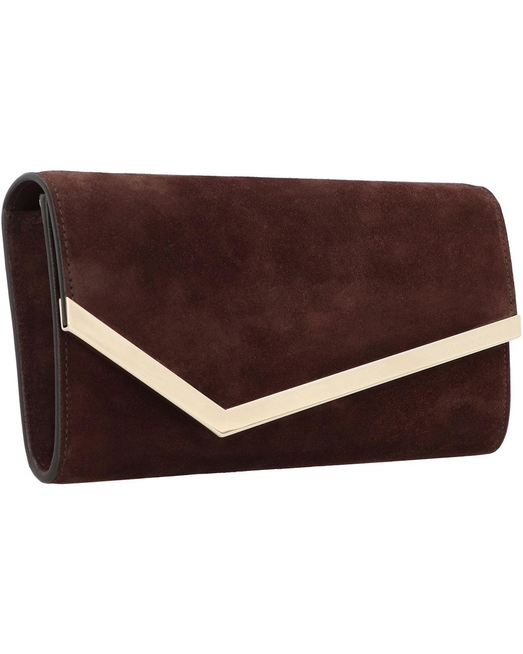Jimmy Choo Brown Emmie Suede Clutch