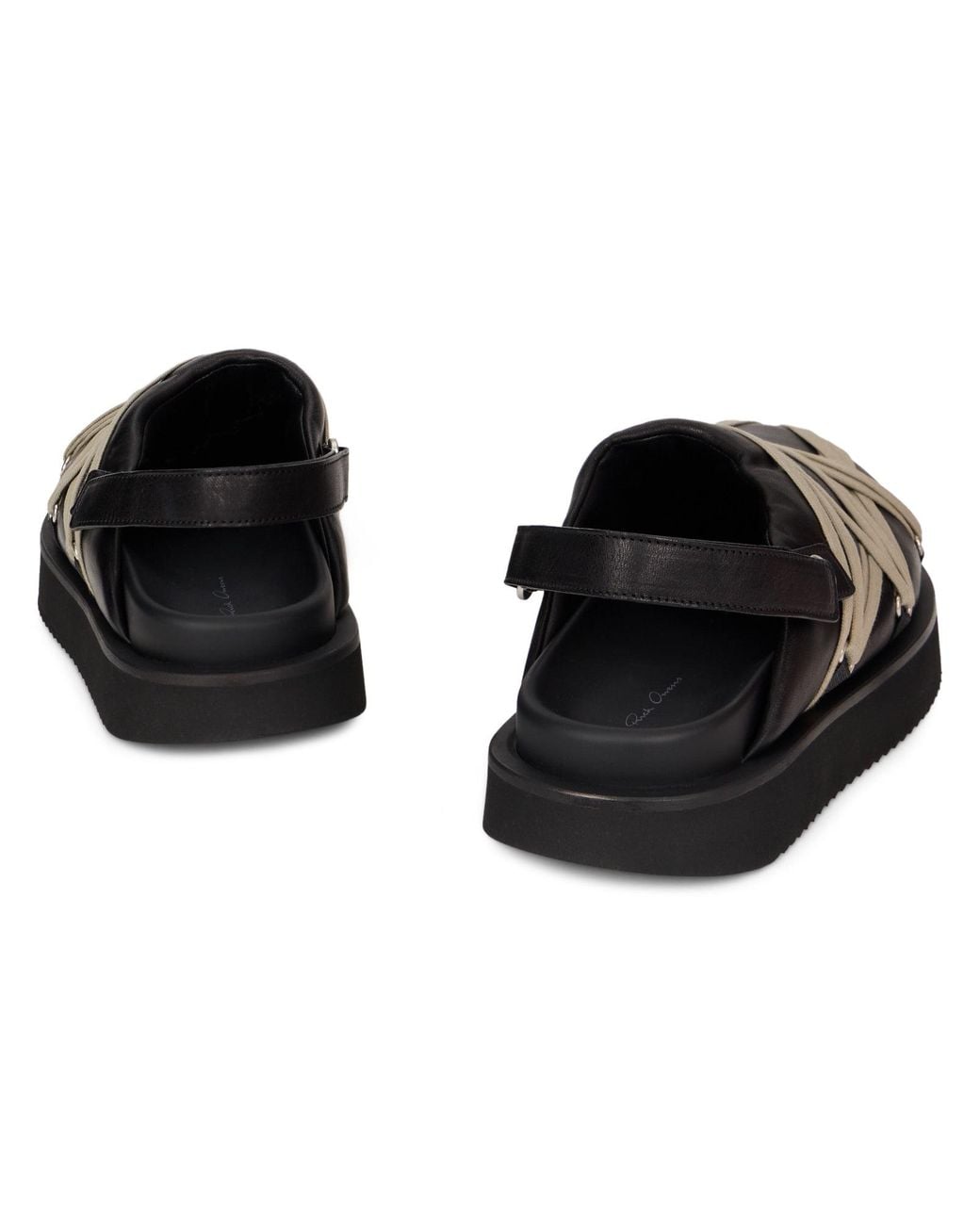 Rick Owens Black Mules With Laces for men