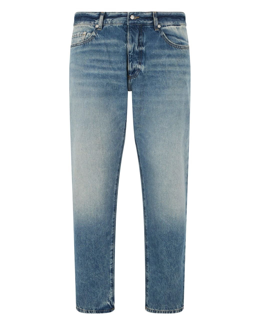 ICON DENIM Blue Slim Cotton Jeans for men