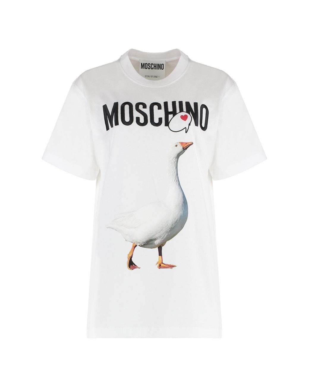 Moschino White Cotton Crew-Neck T-Shirt