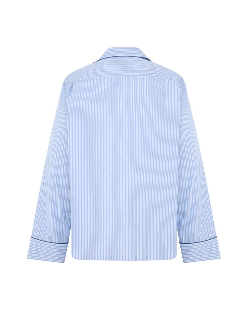 Dolce & Gabbana Blue Cotton Poplin Shirt With Stripes for men