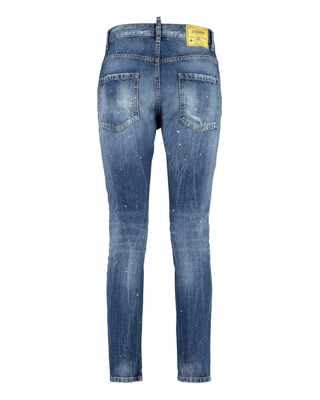 DSquared² Blue Cropped Distressed Denim Jeans For