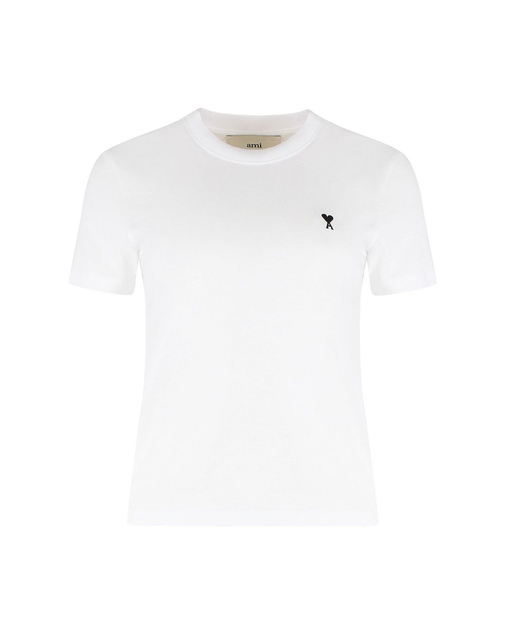 AMI White Cotton Crew-Neck T-Shirt