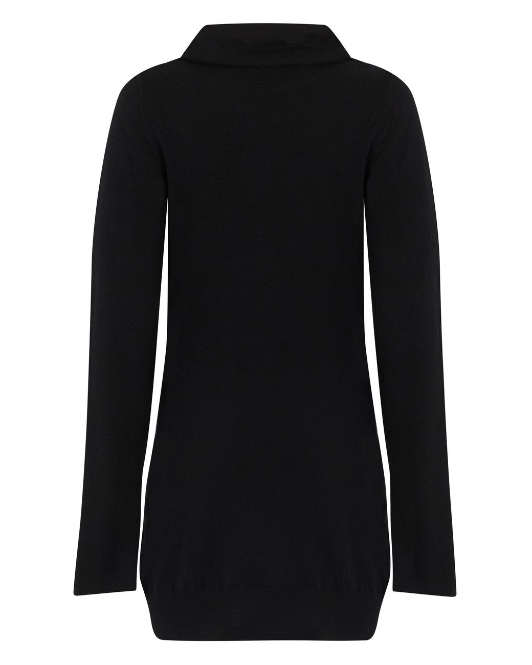 The Attico Black Asymmetric Wool-Cashmere Dress