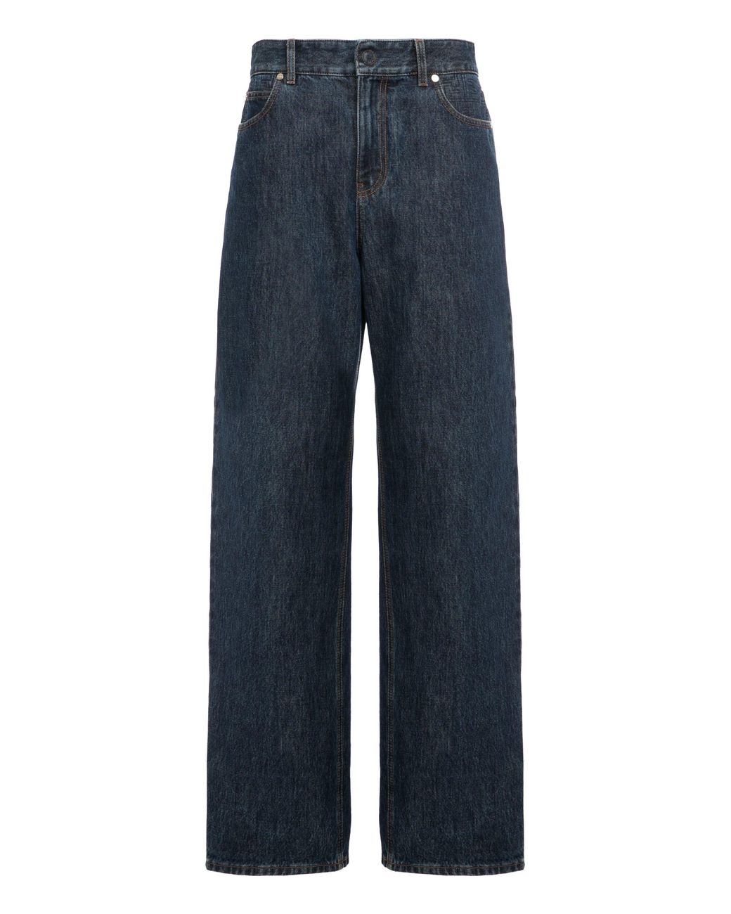 Fendi Blue Wide Leg Jeans With 5 Pockets