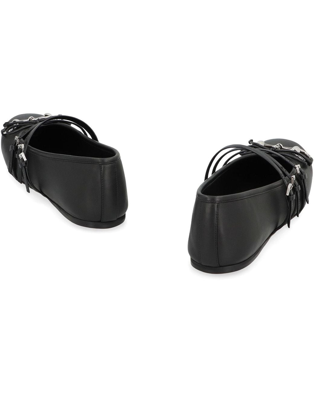 Gucci Black Horsebit Leather Flat