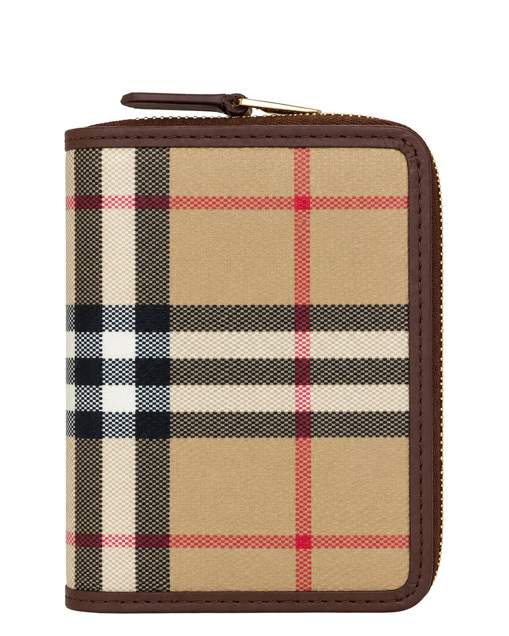 Burberry Green Compact Wallet With Check Pattern