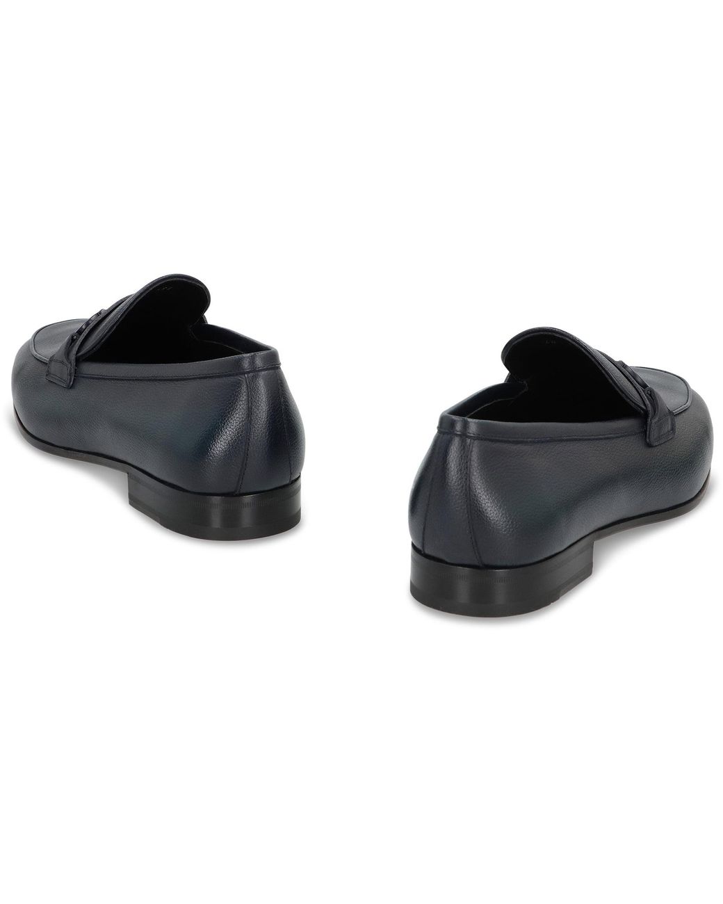 Ferragamo Black Leather Loafers for men