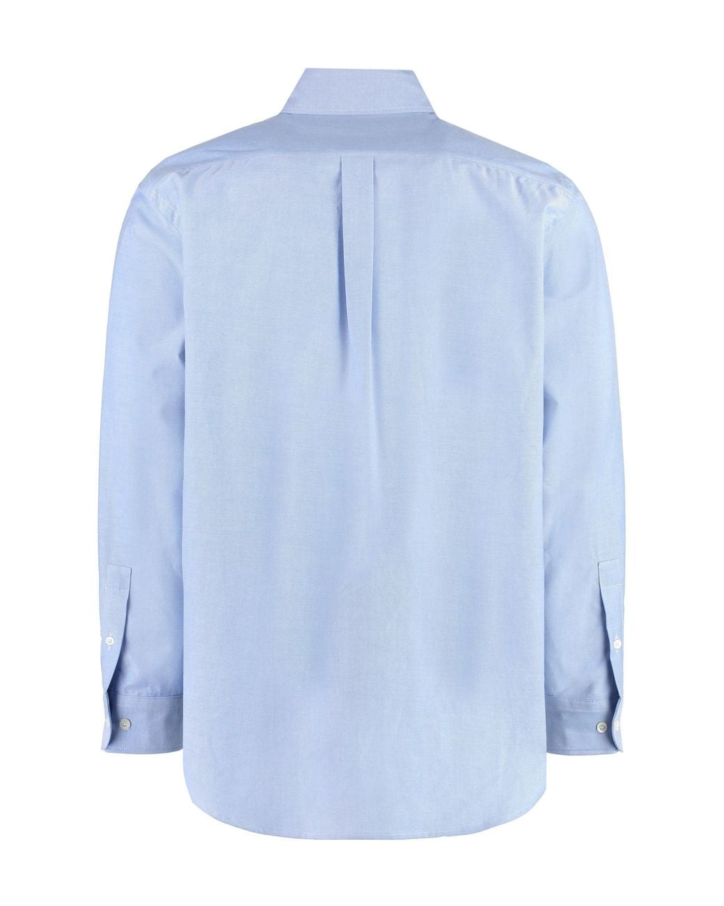 Palm Angels Blue Button-Down Collar Cotton Shirt for men