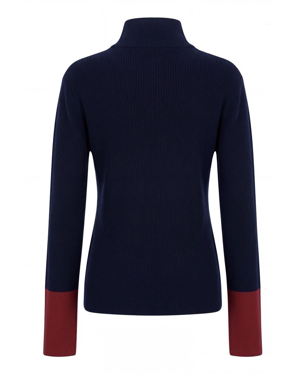 AMI Blue Wool Sweater With Zip Collar for men