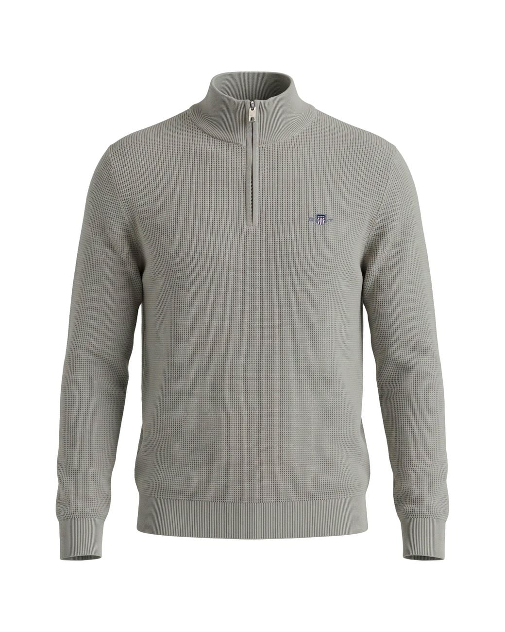 Gant Gray Pullover With Zip Collar for men
