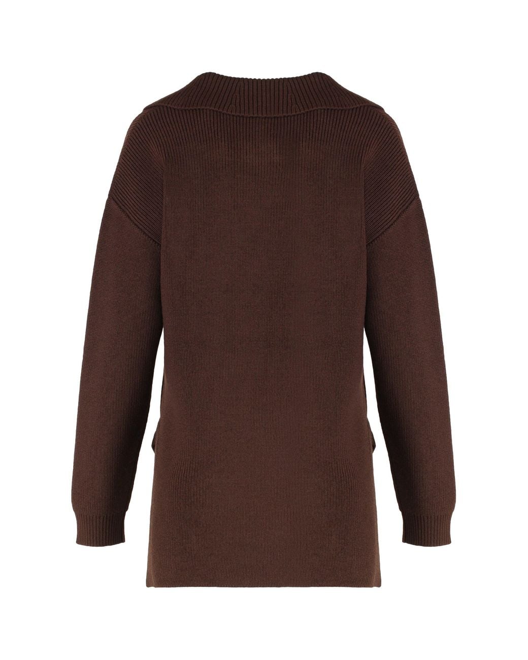 Elisabetta Franchi Brown Sweater Mixed Wool With Jewel Strap