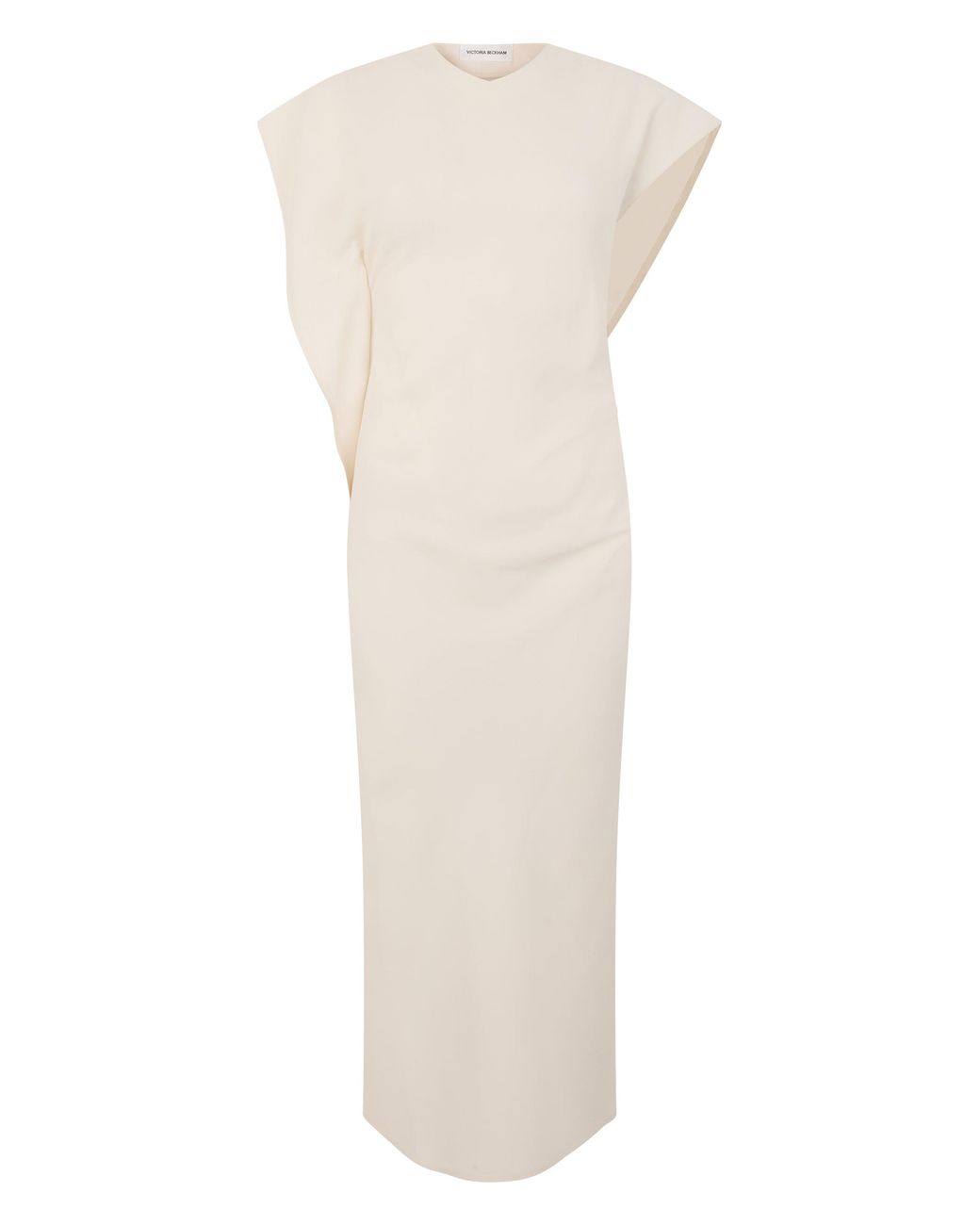 Victoria Beckham White Asymmetrical Long Dress