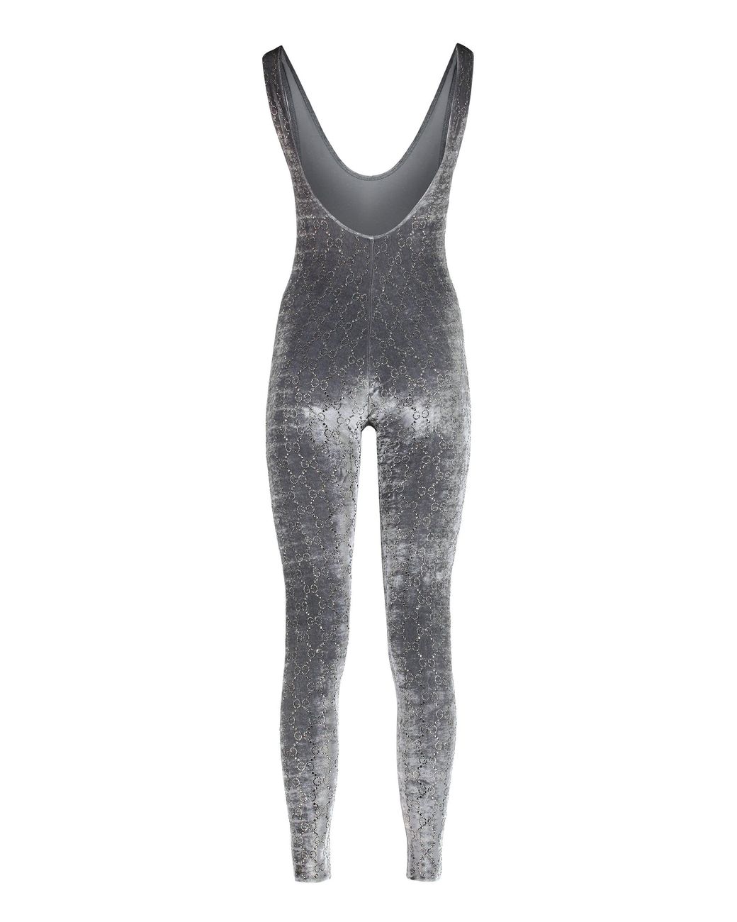 Gucci Gray Sweatshirt With Gg Embroidery Viscose Jumpsuits
