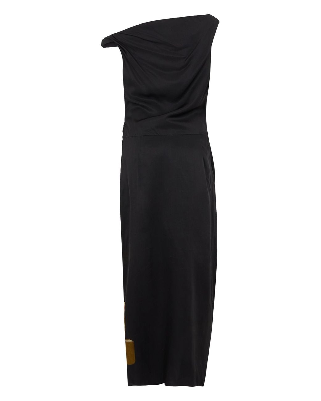 Dries Van Noten Black Long Draped Dress