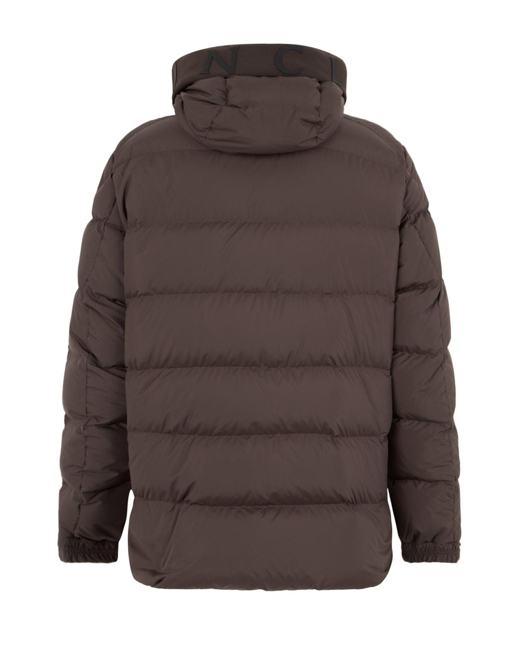 Moncler Brown Down Jacket With Logo Print for men