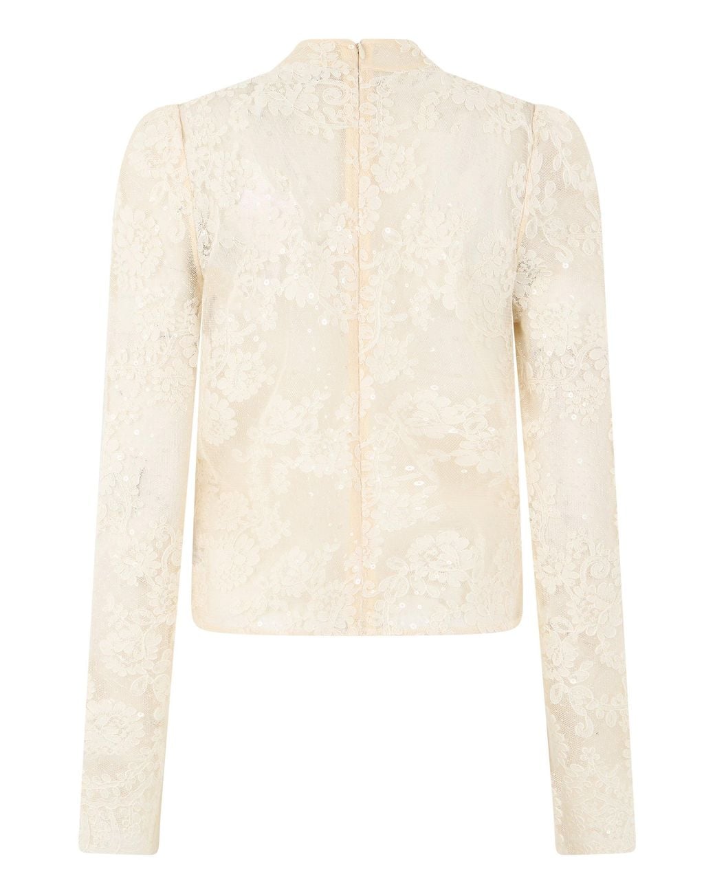 Self-Portrait White Lace Blouse With High Collar
