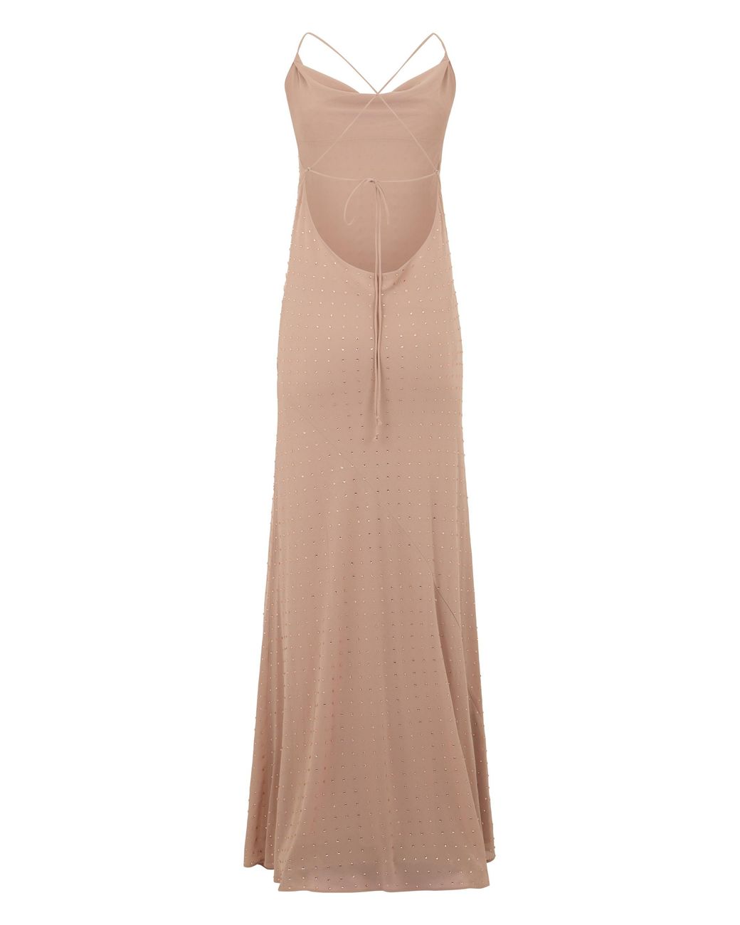 Pinko Natural Long Dress With Rhinestones