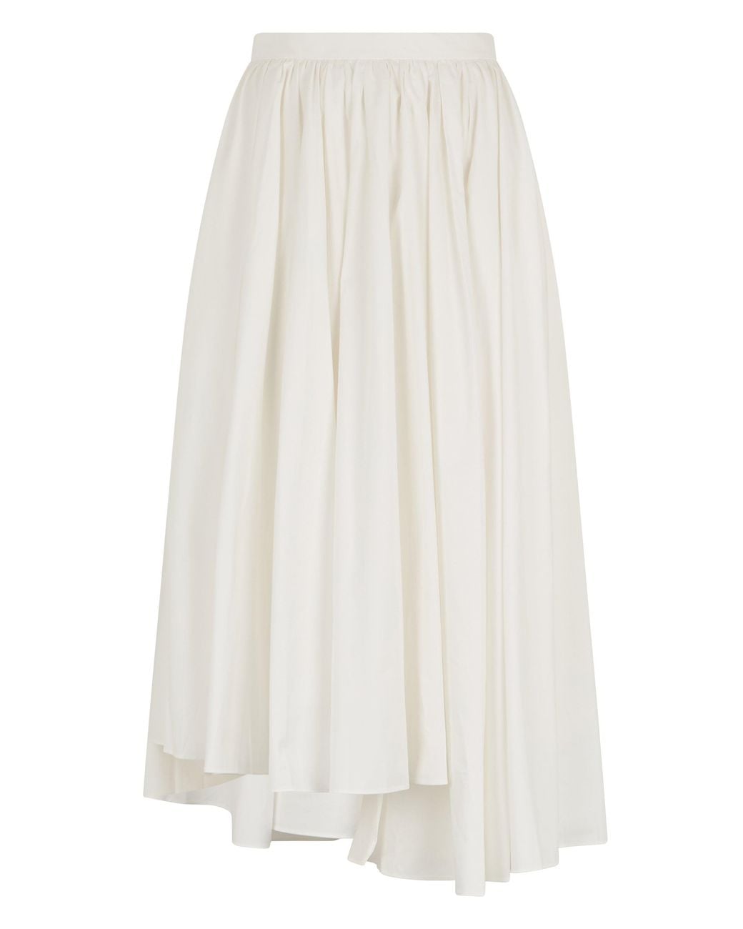 Self-Portrait White Asymmetrical Pleated Skirt
