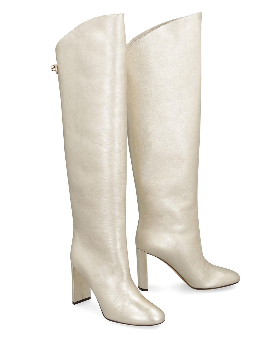 Maison Skorpios White Adriana Leather Boots