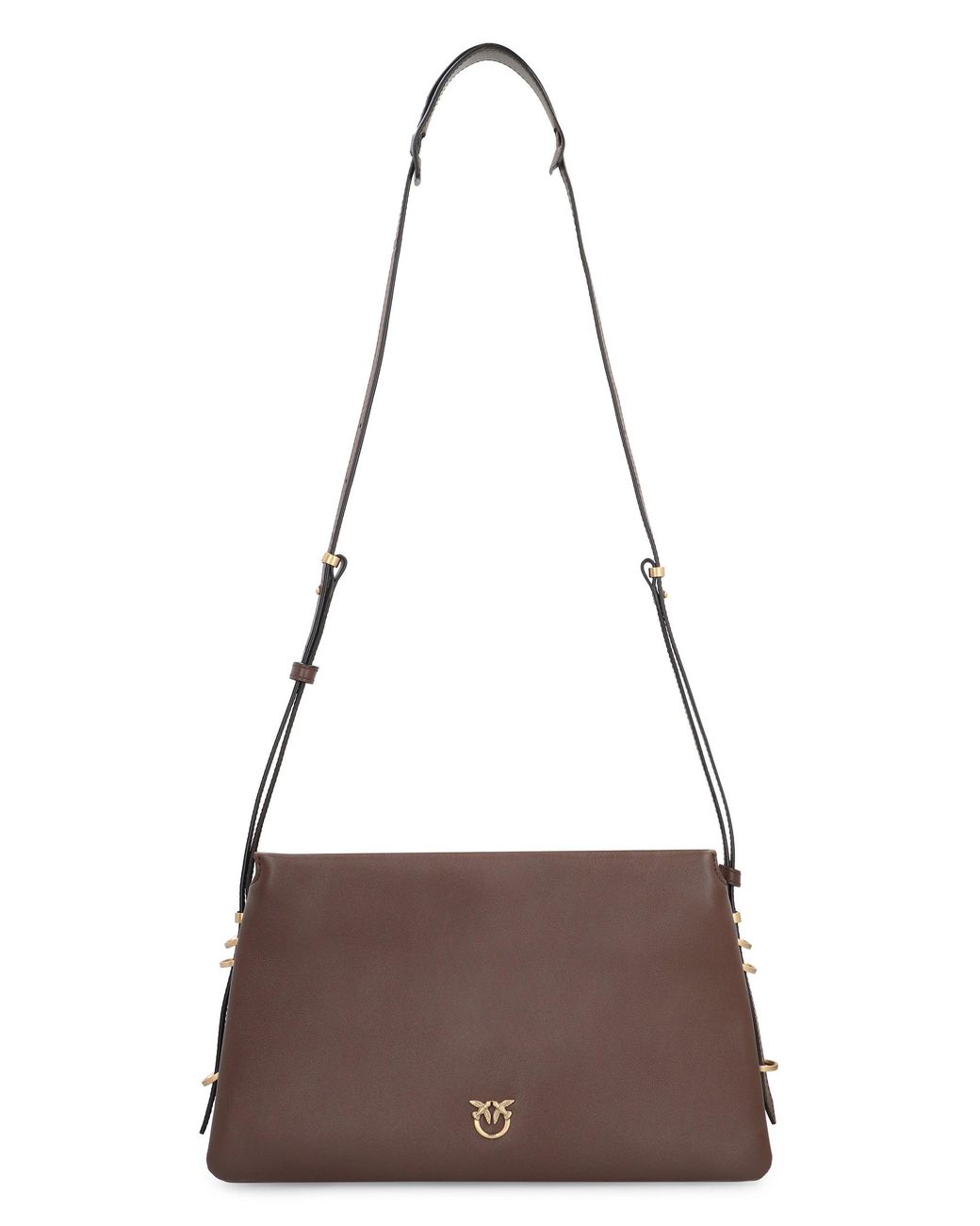 Pinko Brown Crossbody Bag One, Two, Three Leather Calf Shoulder