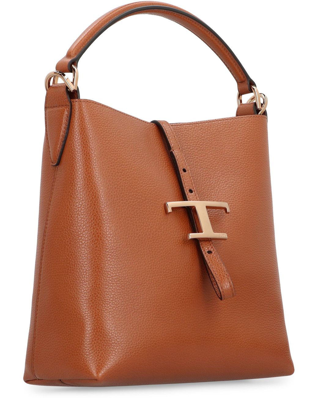 Tod's Brown T Timeless Leather Bucket Bag