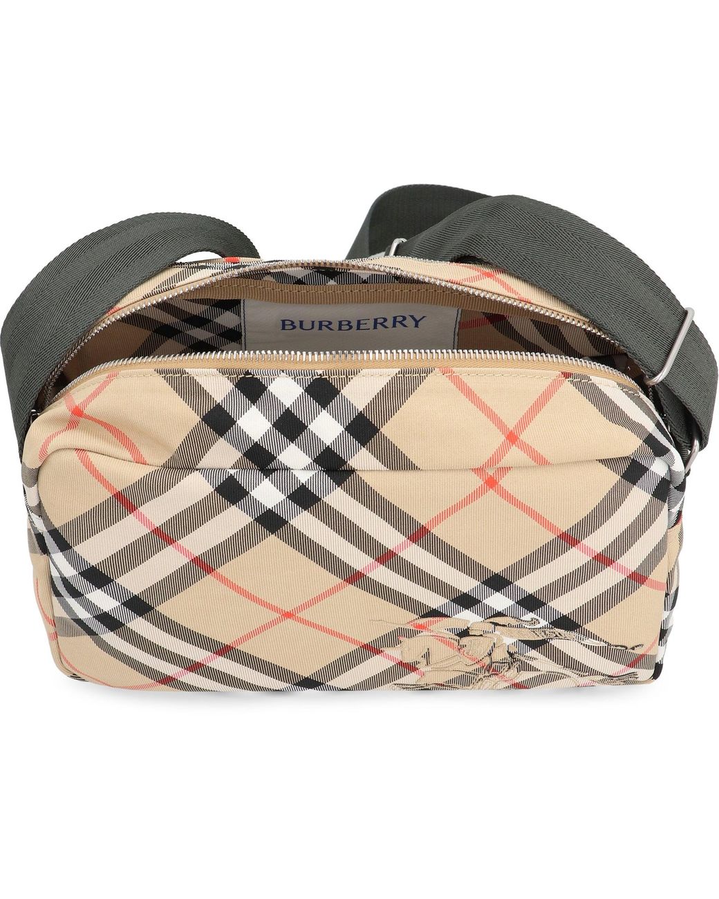 Burberry Gray Check Crossbody Bag for men