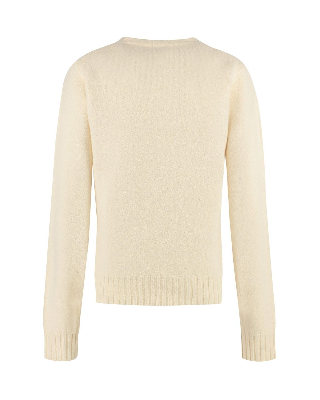 Jil Sander Natural Crew-Neck Wool Sweater