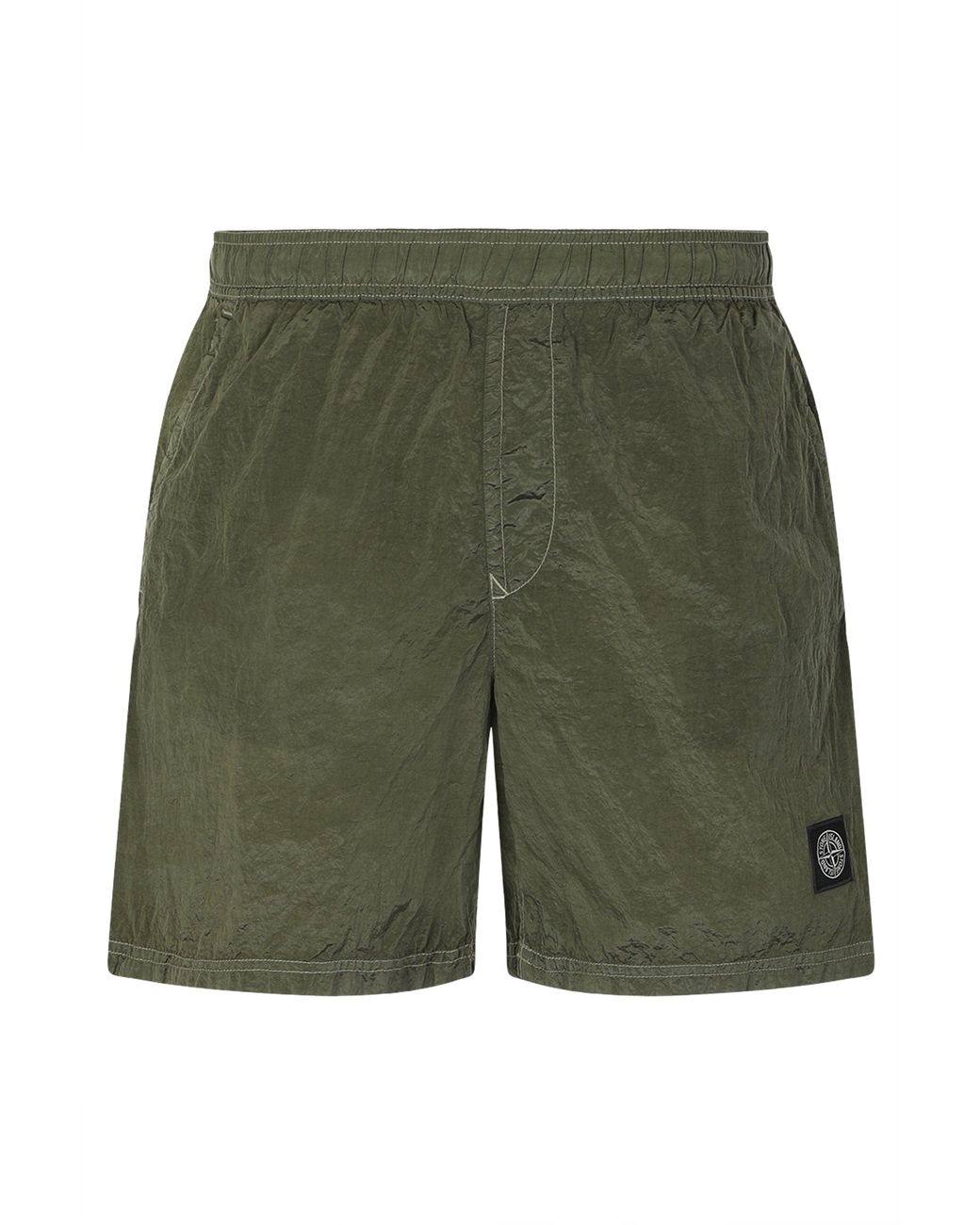 Stone Island Green Nylon Beach Shorts for men