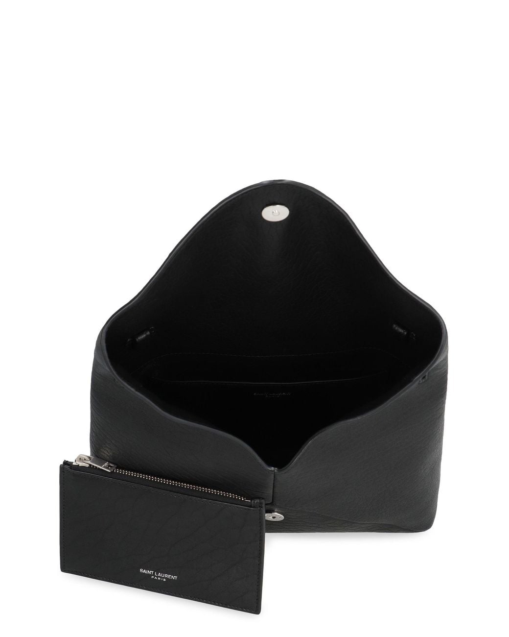 Saint Laurent Black Envelope Leather Messenger Bag for men