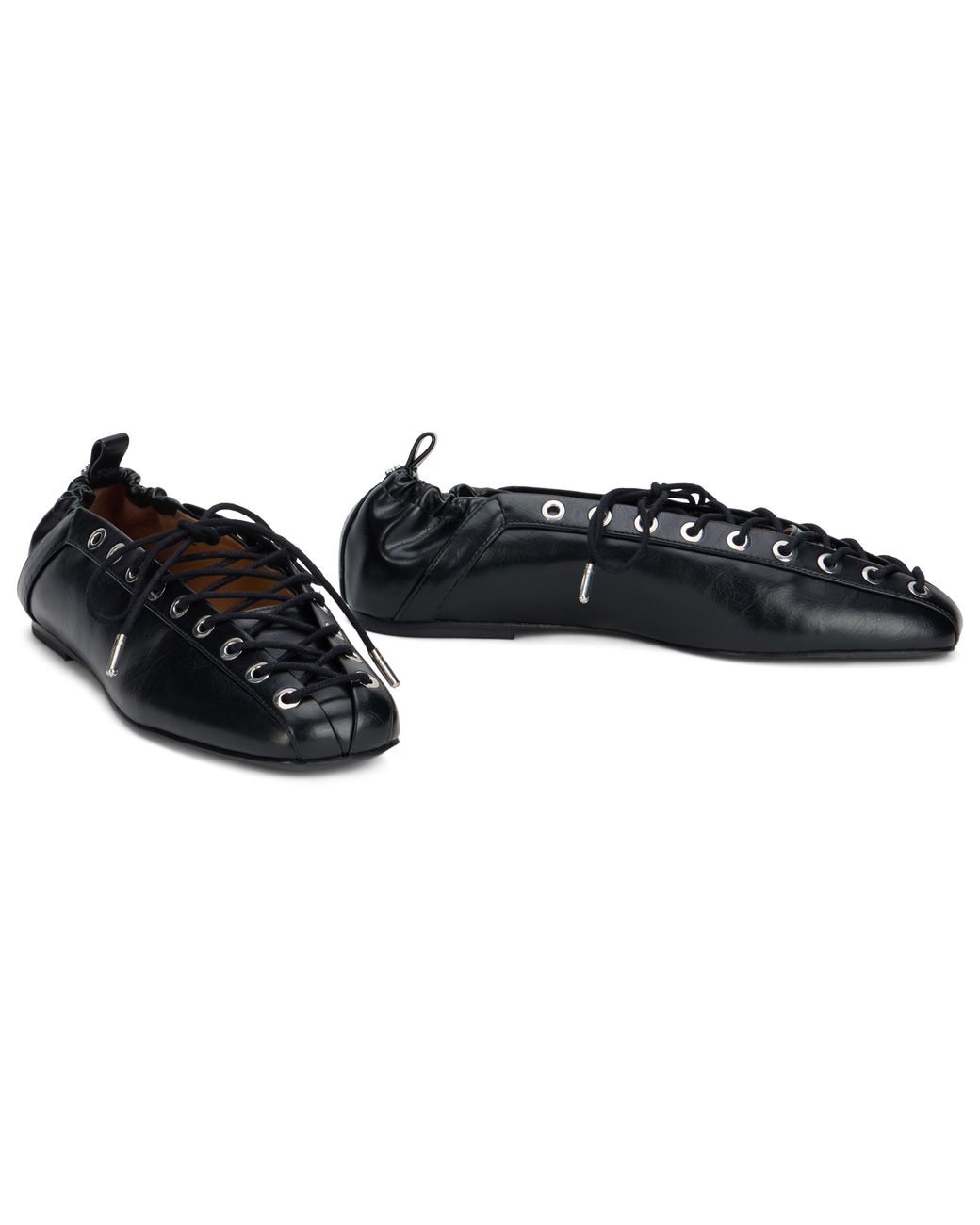 Ganni Black Ballet Shoes Polyurethane Ballerina