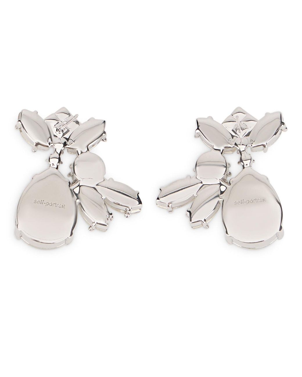 Self-Portrait White Dangling Earrings