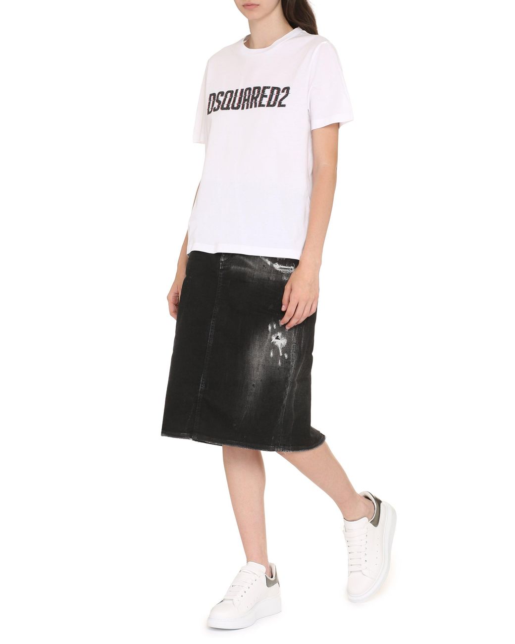 DSquared² White Logo Cotton T-Shirt T-Shirts & Jerseys
