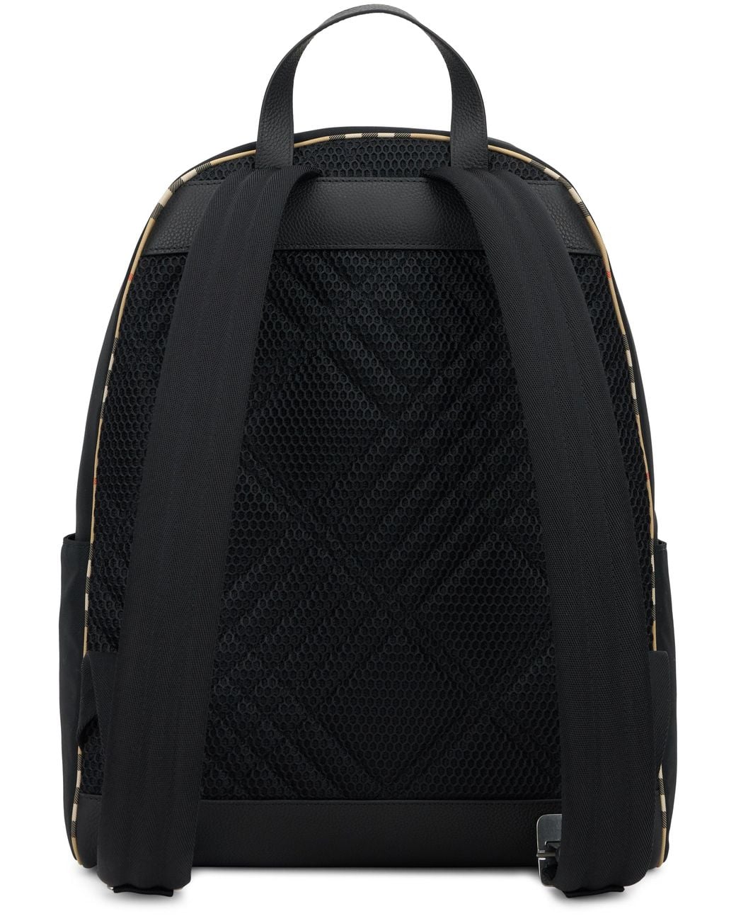 Burberry Black Backpack With Tartan Details Polyester Backpacks for men
