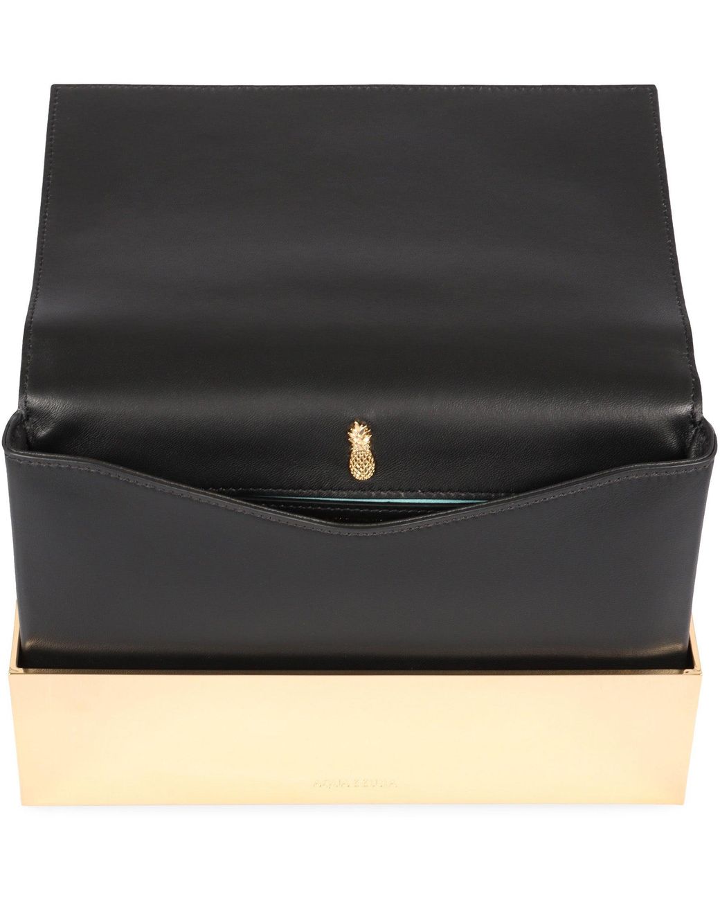 Aquazzura Black Calf Leather Muse Flap Clutch