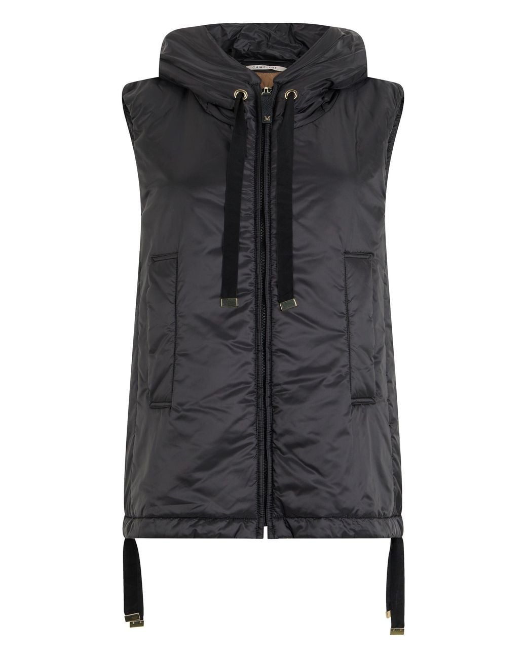 Max Mara Black S Max Mara Padded Vest With Hood