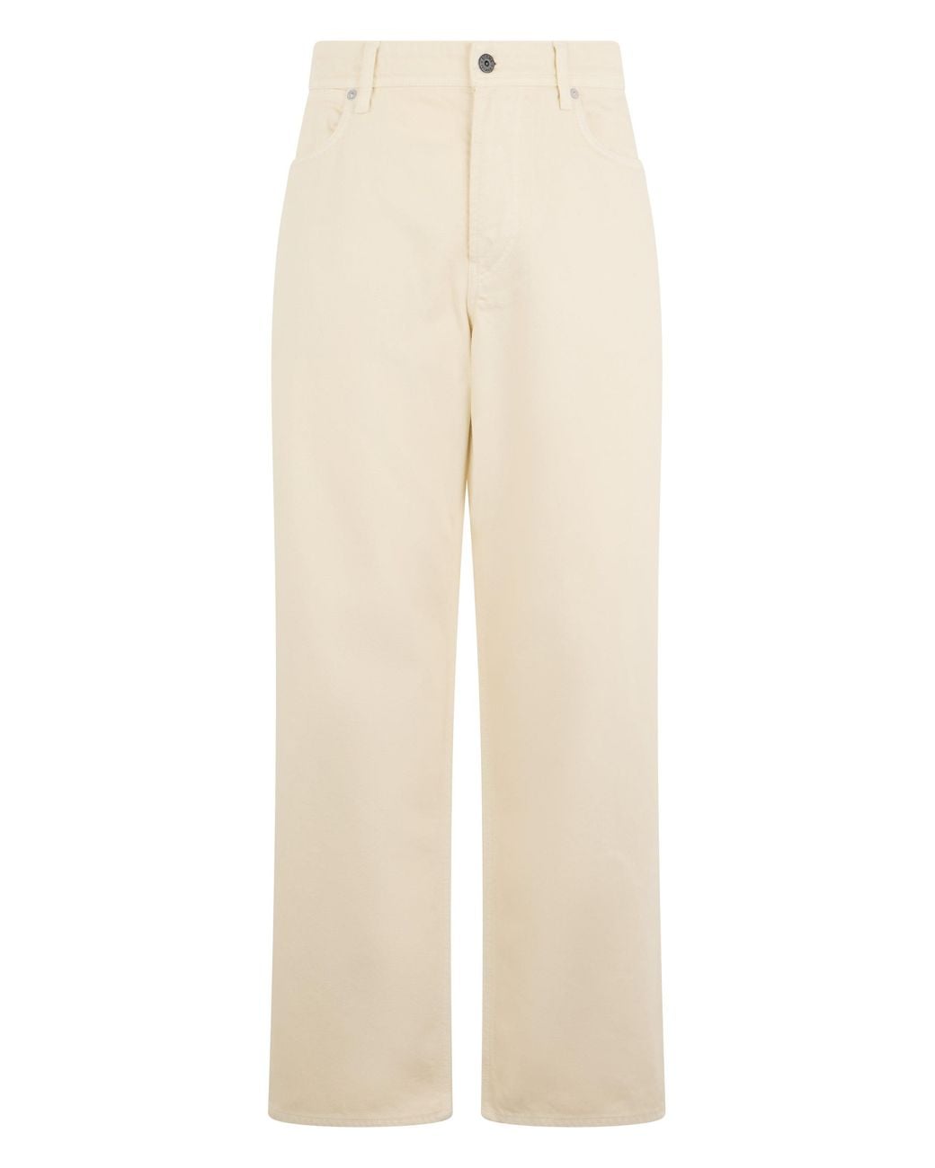 Stone Island Natural Loose And Straight Cotton Pants
