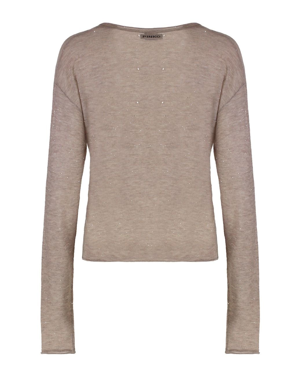 Pinko Natural Salomone Long-Sleeve Sequin Top Wool Tops