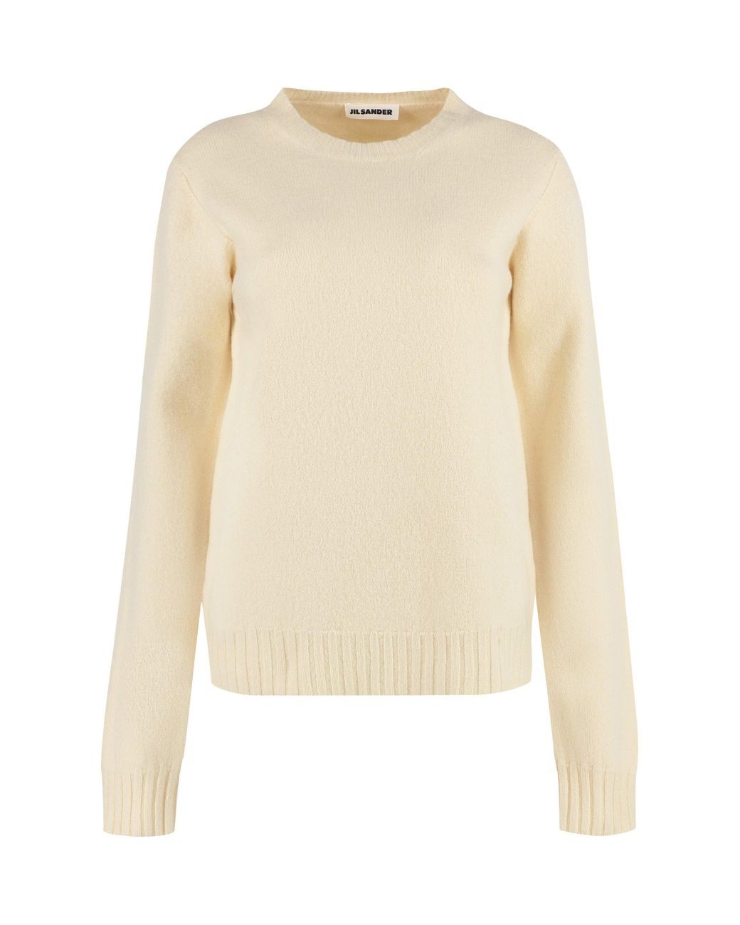 Jil Sander Natural Crew-Neck Wool Sweater