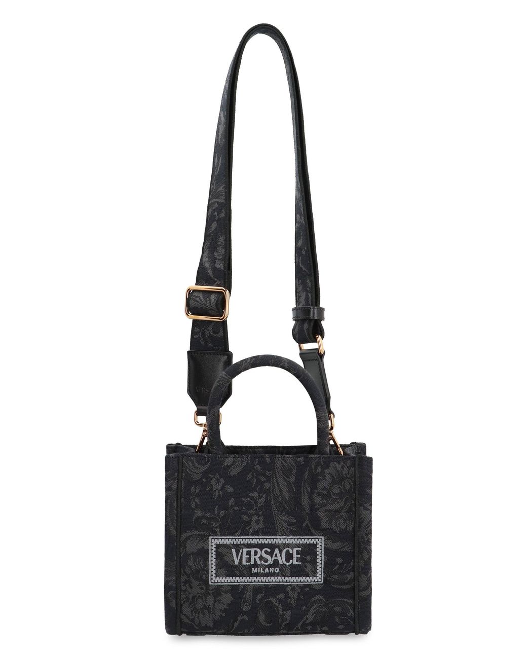 Versace Black Athena Mini Tote Bag Polyamide