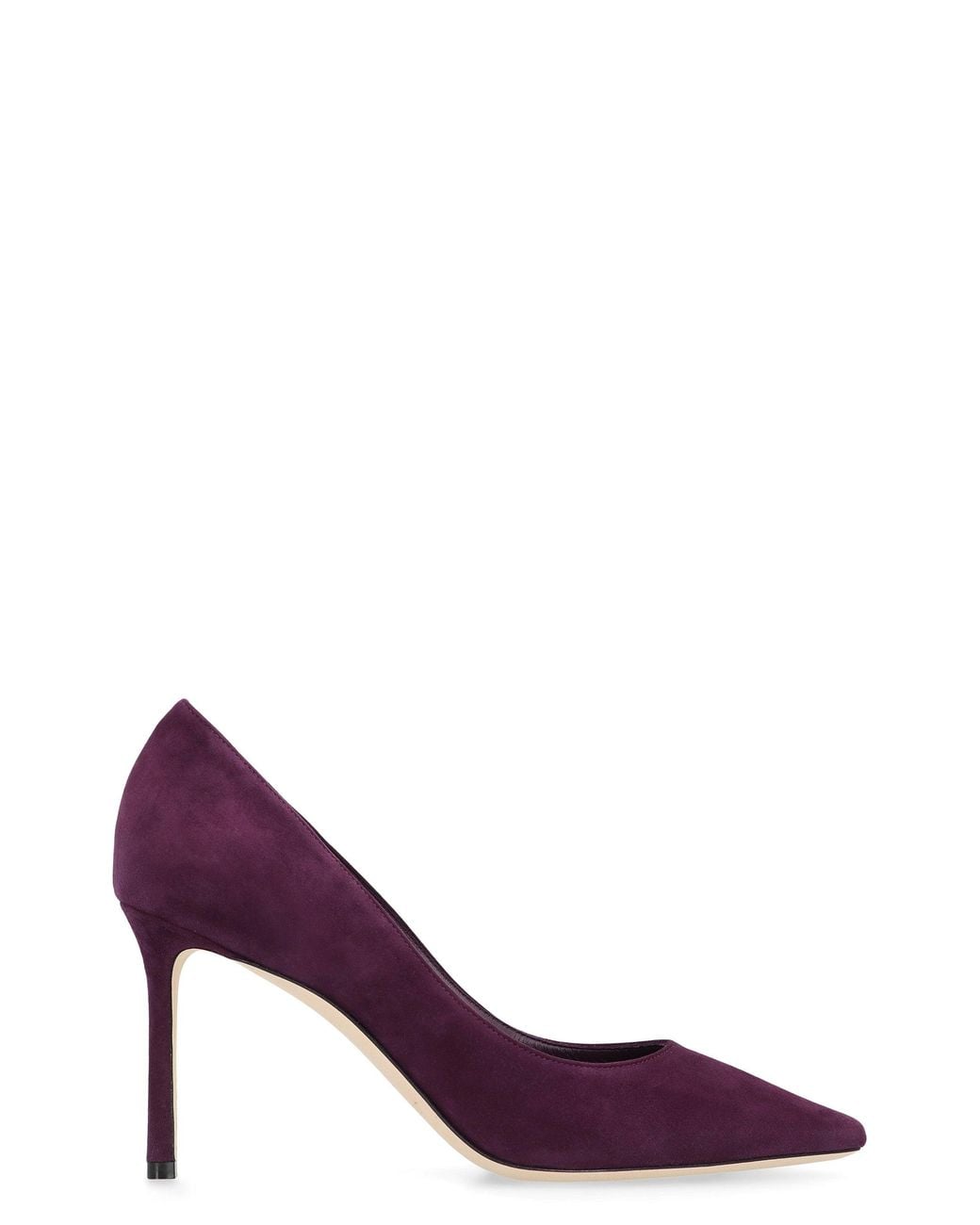 Jimmy Choo Purple Romy 85 Suede Stiletto Pumps Goatskin