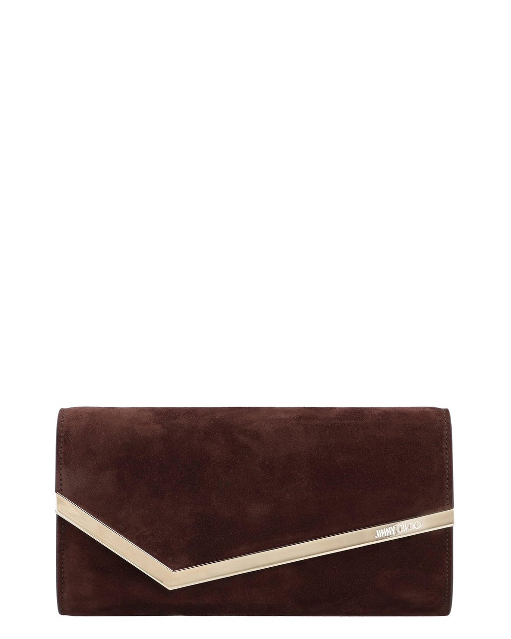 Jimmy Choo Brown Emmie Suede Clutch