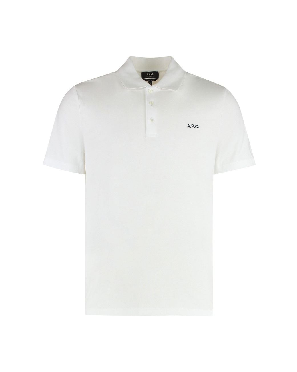 A.P.C. White Cotton-Piqué Polo Shirt for men