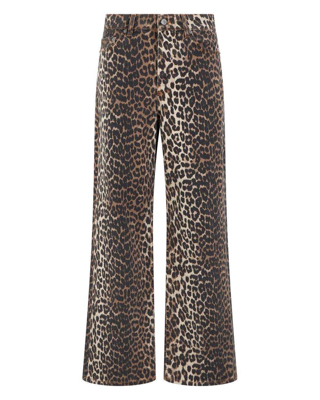 Ganni Multicolor Animal Print Jeans