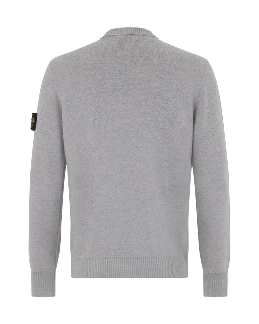 Stone Island Gray Wool Pullover With Logo for men